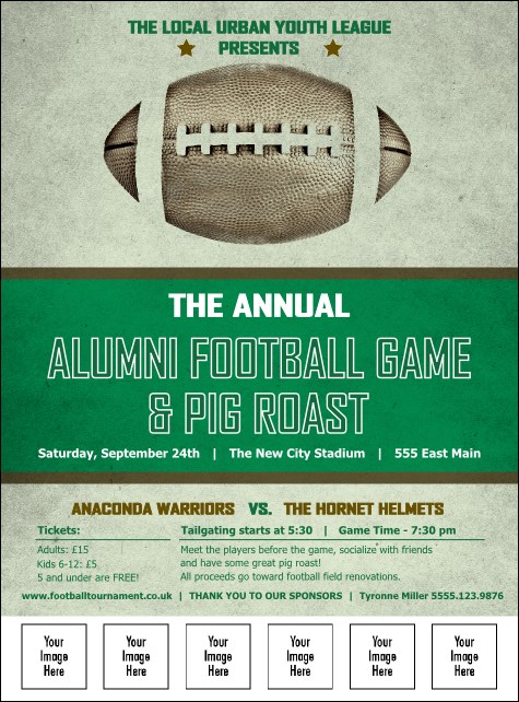 Football Green Image Flyer Product Front