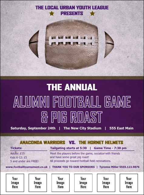 Football Purple Image Flyer