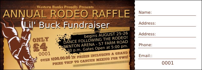 Rodeo Rustic Raffle Ticket