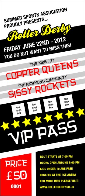 Roller Derby VIP Pass Product Front