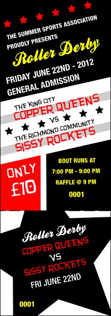 Roller Derby Event Ticket Product Front