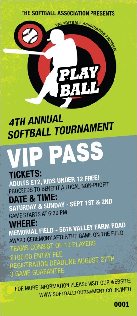 Softball VIP Pass