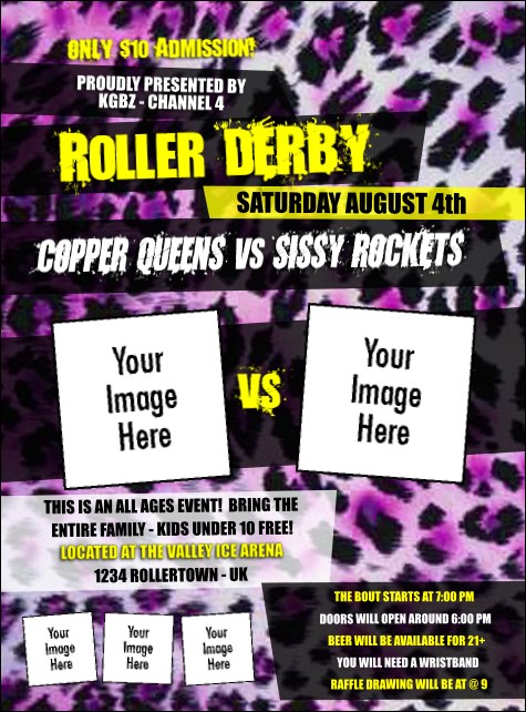 Roller Derby Pink Leopard Flyer