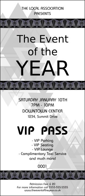 All Purpose Triangles 2 Black and White VIP Pass