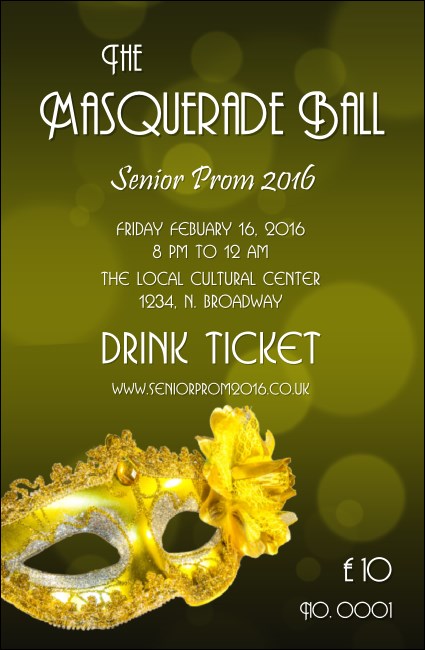 Masquerade Ball 2 Drink Ticket Product Front