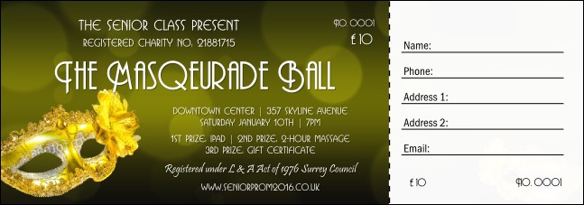 Masquerade Ball 2 Raffle Ticket