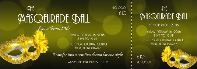 Masquerade Ball 2 Event Ticket Product Front