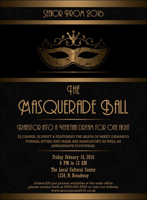 Masquerade Ball 3 Invitation Product Front