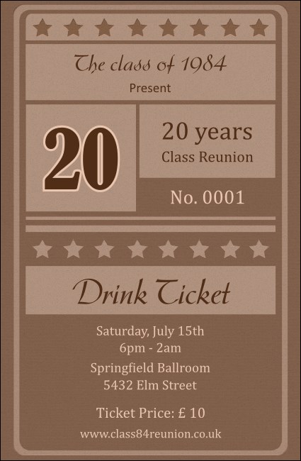 Reunion 2 Drink Ticket Product Front