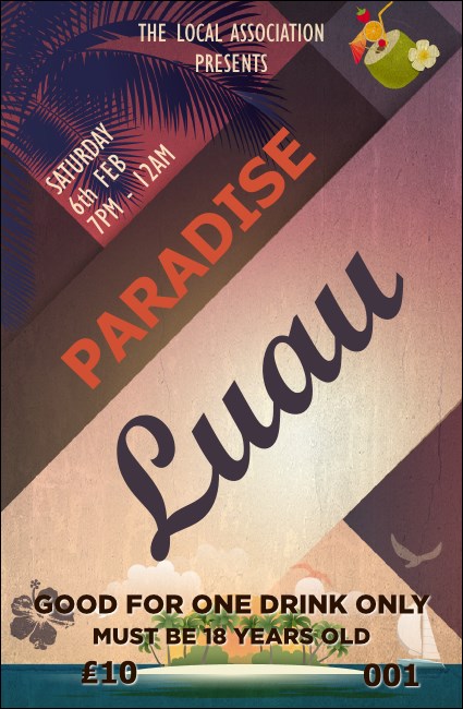 Paradise Drink Ticket Product Front