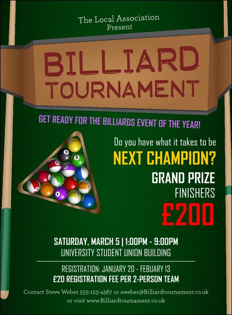 Billiard Tournament Invitation