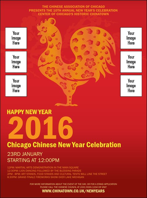 Chinese New Year Rooster Image Flyer