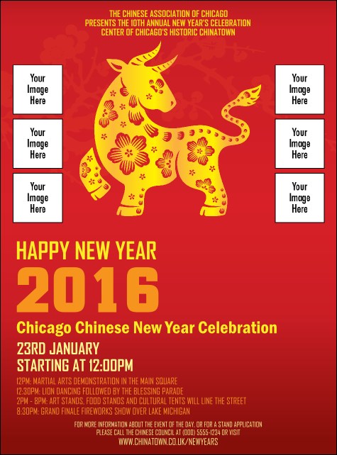 Chinese New Year Ox Image Flyer Product Front