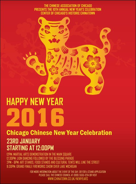 Chinese New Year Tiger Flyer Product Front