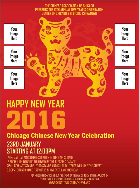 Chinese New Year Tiger Image Flyer Product Front