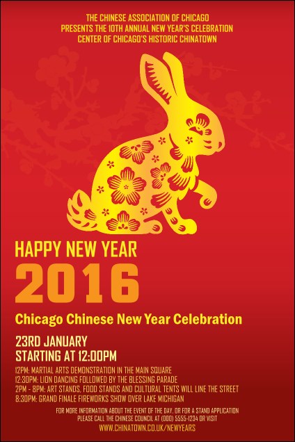 Chinese New Year Rabbit Poster Product Front