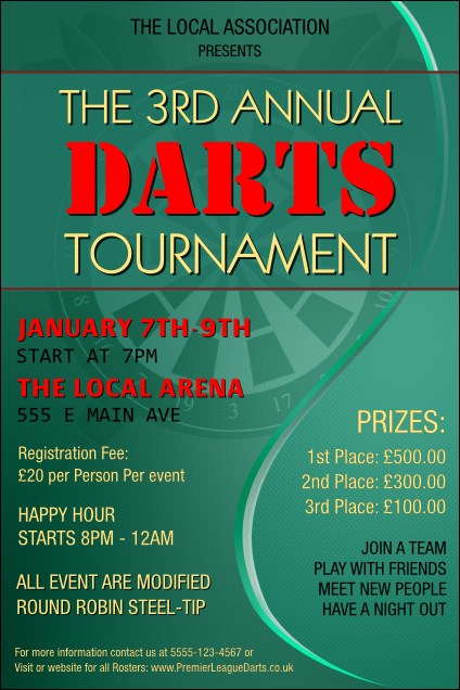 Dart Tournament Poster Product Front