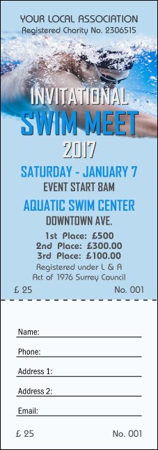 Swim Meet Raffle Ticket