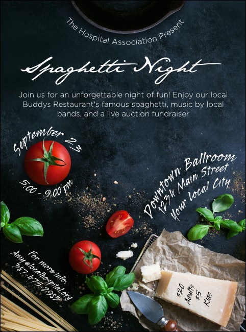 Spaghetti Ingredients Flyer Product Front