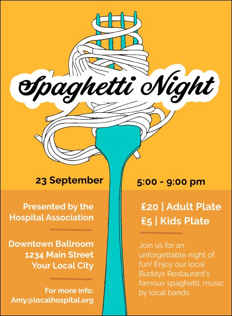 Retro Spaghetti Invitation