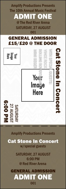 All Purpose Big Brown Logo Event Ticket 0007 Product Front