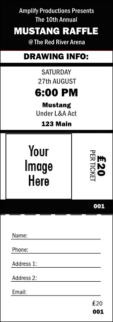 Your Image Black Raffle Ticket 0007