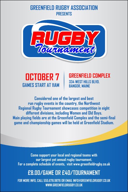 Rugby Tournament 2 Poster Product Front