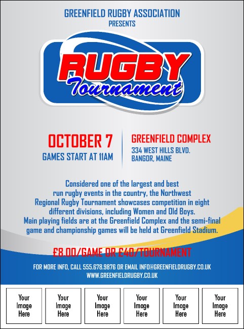 Rugby Tournament 2 Image Flyer Product Front