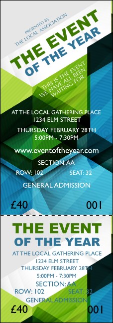 All Purpose Hex Reserved Event Ticket Product Front