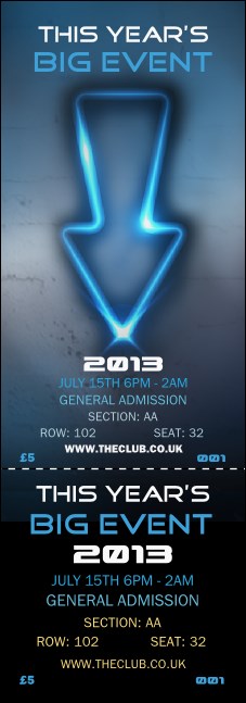 Night Club Neon Reserved Event Ticket