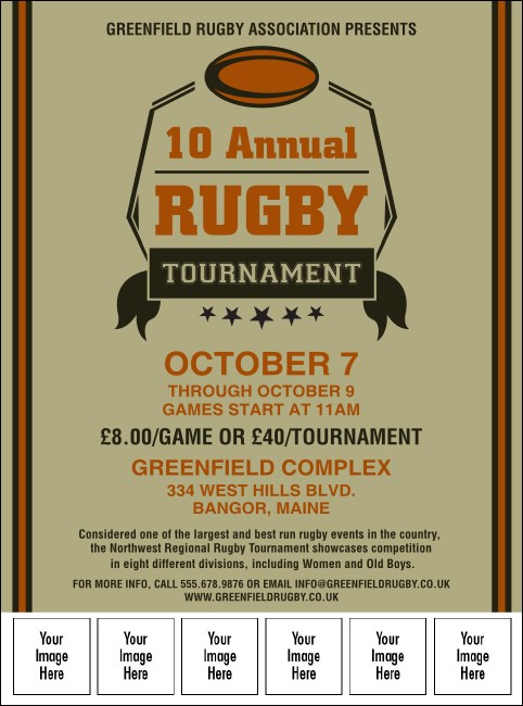 Rugby Tournament Image Flyer Product Front