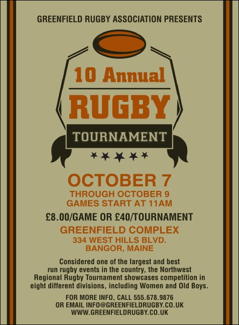 Rugby Tournament Invitation