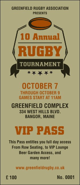 Rugby Tournament VIP Pass