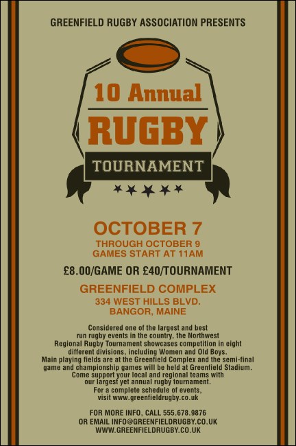 Rugby Tournament Poster