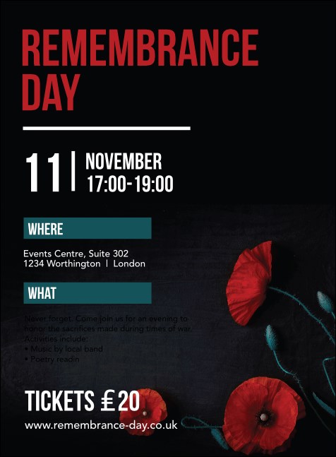 Remembrance Day Invitation Product Front