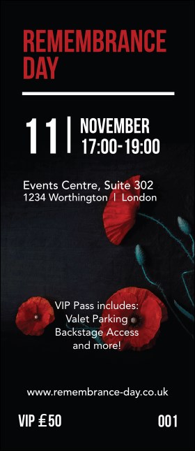 Remembrance Day VIP Pass Product Front