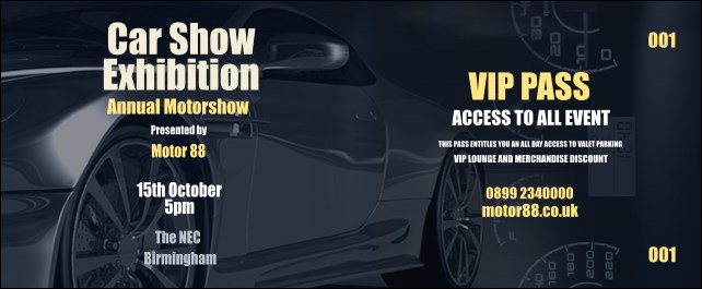 Car Show Speed Dial VIP Pass