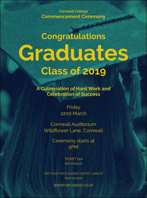 Graduation - Blue and Yellow Flyer Product Front