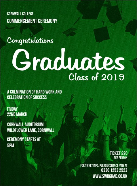 Graduation - Green Invitation