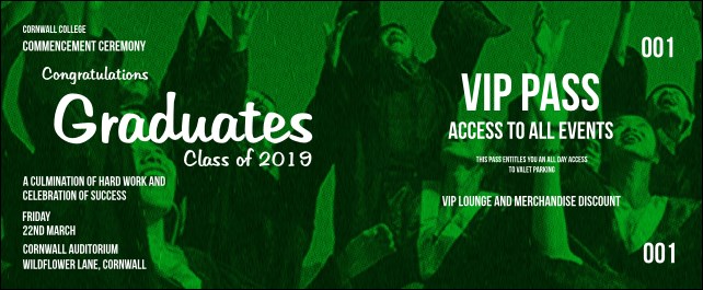 Graduation - Green VIP Pass Product Front