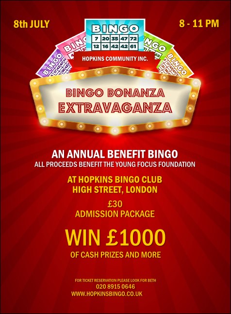 Bingo Bonanza Extravaganza Invitation Product Front