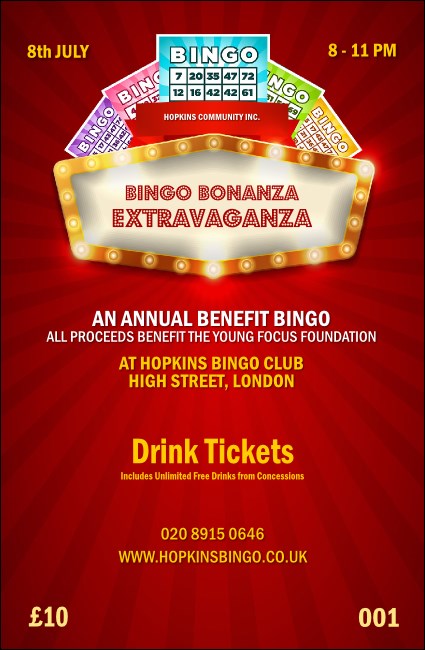 Bingo Bonanza Extravaganza Drink Ticket
