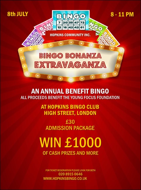 Bingo Bonanza Extravaganza Flyer Product Front