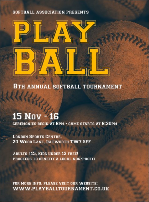 Softball Brown Invitation