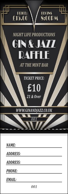 Roaring 20s Raffle Ticket Product Front