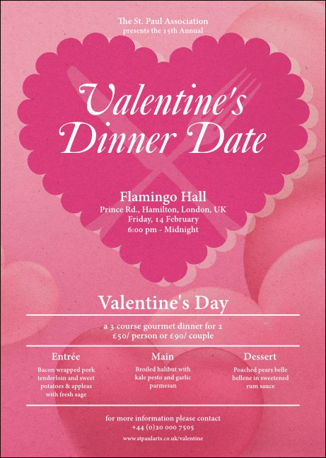 Valentine's Dinner Date  Club Flyer Product Front
