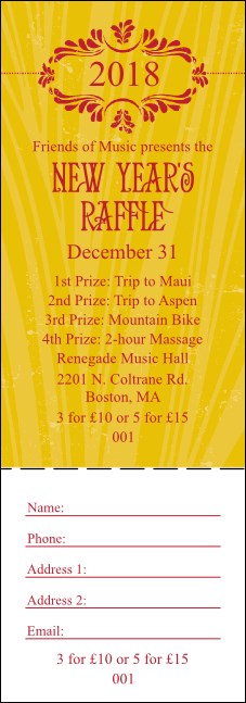 Year Gold Semi-Formal Raffle Ticket