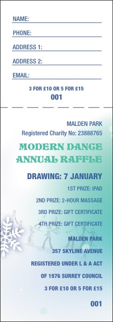 Winter Festival Raffle Ticket Product Front