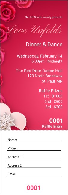 Love Unfolds Raffle Ticket