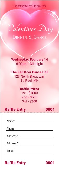 Valentines Day Date Raffle Ticket